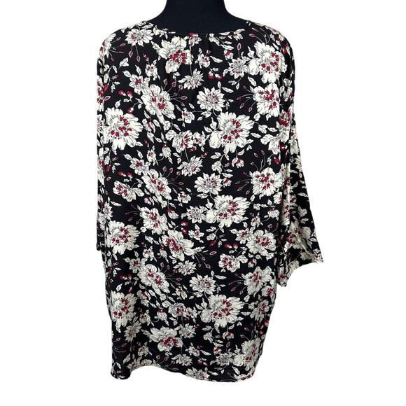 Fun 2 Fun Stitch Fix Floral Pintuck Pullover Blouse Top Black 2XL Office Casual - Picture 7 of 14